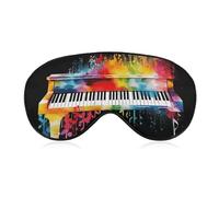 Colorful Piano Keyboard Music Note Sleep Mask for Women Men, Soft Eye Mask with Adjustable Strap for Sleeping, Light Blocking Travel Blindfold for Nap Comfortable Eye Cover for Home Office
