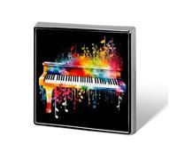 Colorful Piano Keyboard Music Note Square Badges Metal Memorial Pins Exquisite Button Badge Lapel Pins Fashion Square Brooch Crafts Gifts Clothes Decorative Pin for Adult Brooch