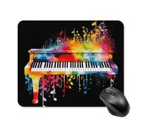 Colorful Piano Keyboard Music Note Square Mouse Pad Portable Computer Mousepad with Non-Slip Rubber Base 20 * 25cm Ultra-Thin Gaming Mouse Mat for Computer Laptop Office Desk Accessories