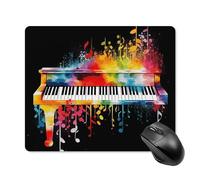 Colorful Piano Keyboard Music Note Square Mouse Pad Portable Computer Mousepad with Non-Slip Rubber Base 18 * 22cm Ultra-Thin Gaming Mouse Mat for Computer Laptop Office Desk Accessories