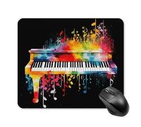 Colorful Piano Keyboard Music Note Square Mouse Pad Portable Computer Mousepad with Non-Slip Rubber Base 25 * 30cm Ultra-Thin Gaming Mouse Mat for Computer Laptop Office Desk Accessories