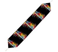 Colorful Piano Keyboard Music Note Table Runner for Dining Table, Short Plush Runners Washable & Durable Tablerunner Modern Home Decor for Wedding, Kitchen, Holiday 229*33cm