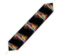 Colorful Piano Keyboard Music Note Table Runner for Dining Table, Short Plush Runners Washable & Durable Tablerunner Modern Home Decor for Wedding, Kitchen, Holiday 200*33cm