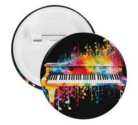 Colorful Piano Keyboard Music Note Tinplate Badge Personalized Round Brooch Large Craft Button Suitable for Teachers, Nurses, Doctors, Staff, Party Gift Accessories, style, 1PCS
