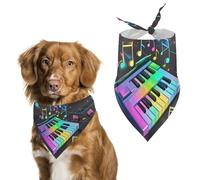 Colorful Piano Keyboard Music NotePet Scarf Dog Bandana for Small Medium Large Exquisite Unique Cat Dogs Kerchief Premium Fabric Cute Triangle Cat Dogs Bibs Scarf