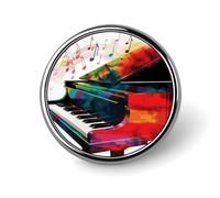 Colorful Piano Keyboard Music Round Badge Cute Enamel Lapel Pin Brooches Button Pin Personalized Clothing Decoration Unisex Badge Holder Hats Bags Shirts Decor