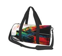 Colorful Piano Keyboard Music Round Travel Duffel Bag - Large Capacity Durable Carry-On Bag for Vacation, Gym, Short Trips