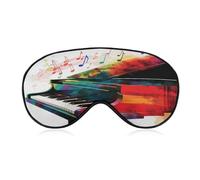 Colorful Piano Keyboard Music Sleep Mask,Adjustable Strap Sleeping Mask, Complete Light Blocking Sleep Shade Cover,Soft Breathable Comfortable Blindfold for Women and Men