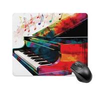 Colorful Piano Keyboard Music Square Mouse Pad Portable Computer Mousepad with Non-Slip Rubber Base 18 * 22cm Ultra-Thin Gaming Mouse Mat for Computer Laptop Office Desk Accessories