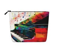 Colorful Piano Keyboard Music Toiletry Bags for Women, Portable Travel Cosmetic Bag, Daily Organiser with Zipper