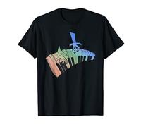 Colorful Piano Keyboard Musician Pianist Music Notes Piano T-Shirt