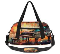 Colorful Piano Kids Overnight Duffle Bags Boys Girls Teen Abstract Music Pattern Sports Gym Bag for Weekender Travel Gymnastics Dance Ballet