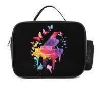 Colorful Piano with Butterflies Lunch Box Insulated for Work Picnic | Reusable Lunch Bag Cooler Lunchbox with Handles for Men Women Outdoor