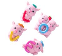 Colorful Pig Figurine Ornament Spell Love Letter Fade Resistant Car Office Desk Decor Accent 4pcs Set for Figure Holiday