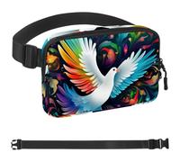Colorful Pigeon-1720 Crossbody Fanny Pack for Men&Women,Belt Bag for Travel Casual Walking Running Hiking Cycling, Multicolor, 1.5x9.0x5.9in/4x23x15cm