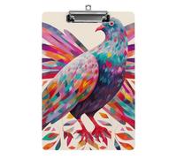 Colorful Pigeon Clipboard, A4 Acrylic Clipboards with Hanging Hook, Ultra Lightweight & Shatterproof Writing Board for Office, Nurses, 8.5" X 12.5"