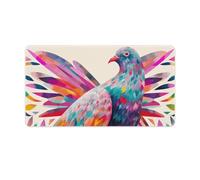 Colorful Pigeon Desk Mat 40X75cm, Non-Slip Rubber Base with Stitched Edges, Waterproof Desk Pad for Keyboard & Mouse, Large Mouse Pad for Office Gaming