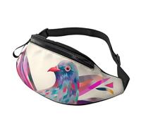 Colorful Pigeon Fanny Pack for Men Women, Waterproof Sports Waist Bag Fashion Belt Bag Crossbody Bags Hip Bum Bag with Adjustable Strap Large Sling Bag Purse for Travel Hiking