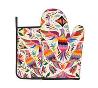 Colorful Pigeon Oven Gloves Heat Resistant And Pot Holders Set,Personalized Printed Safe Non-Slip Oven Mitts For Cooking