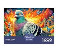 Colorful Pigeons Jigsaw Puzzles, 1000 Pieces Impossible Puzzle Challenge Toy for Adults& Kids Age 12 Years Up 52x38cm/1000pcs