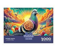 Colorful Pigeons Jigsaw Puzzles for Adults Kids. 1000 Pieces Impossible Puzzle Challenge Toy 52x38cm/1000pcs