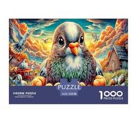 Colorful Pigeons Jigsaw Puzzles for Adults Kids, 1000 Pieces Puzzle Whimsical Challenge Toy 52x38cm/1000pcs