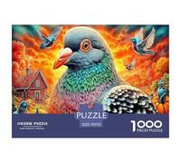 Colorful Pigeons Jigsaw Puzzles for Adults Kids. Impossible 1000 Pieces Puzzle Challenge Toy Games Gifts 70x50cm/1000pcs