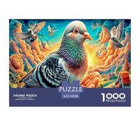 Colorful Pigeons Jigsaw Puzzles for Adults Kids. Impossible 1000 Pieces Puzzle Challenge Toy Games Gifts 52x38cm/1000pcs
