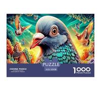 Colorful Pigeons Jigsaw Puzzles for Adults Kids. Impossible 1000 Pieces Puzzle Challenge Toy Games Gifts 52x38cm/1000pcs