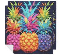 Colorful Pineapple Cloth Napkin for Restaurant, Reusable Cloth Napkins for Hotel, Washable Square Table Napkins 2 PCS for Kitchen, Soft Dinner Napkin for Wedding, Party