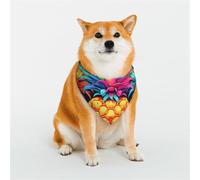 Colorful Pineapple Dog Bandanas Medium Adjustable Dog Scarf Triangle Bibs Double Reversible Kerchief Scarf Washable Daily Handkerchief for Medium Large Dog Puppy Cat Gift