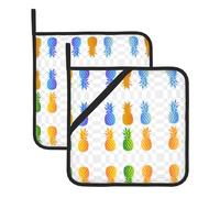 Colorful Pineapple Large Pot Holders Oven Mitts Set Heat Resistant Pot Holders Square Pot Holder Hot Pads8 In