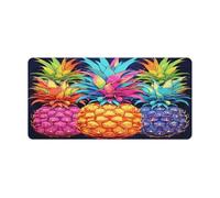 Colorful Pineapple Mouse Pad Portable Non Slip Keyboard Mat 12 X 24 in Square Anime Desk Pad Protectort Retro Elegant Desk Mat for Home Office and Game