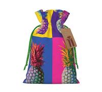 Colorful Pineapple Pattern Christmas Bag Gifts Happy Halloween Snacks Hamper Drawstring Wedding Favor Packaging Party