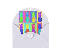 Colorful pineapple Print Adorable Blank Cards& Envelopes,Unique Designs Perfect for Festivals, Invitations