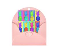 Colorful pineapple Print Adorable Blank Cards& Envelopes,Unique Designs Perfect for Festivals, Invitations
