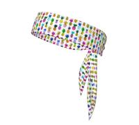 Colorful Pineapple Print Ninja Headbands,Adjustable Head Tie For Men, Sports Sweatband For Yoga Running Basketball