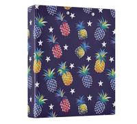 Colorful Pineapple Star 3 Ring Binder 1.5 Inch Round Ring Binder View Binder Holds 200 Documents for Home School Office Use