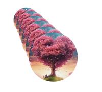 Colorful Pink Heart Tree Car Air Fresheners 6 Pcs Funny Hanging Car Air Fresheners Cute Long Lasting Scented Mirror Hanging Decoration Ornaments Gift Auto Interior Decor For Men Women Round Shape