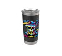 Colorful Pirate Crew Skull Graffiti Ocean Wanderers Skull Stainless Steel Insulated Tumbler