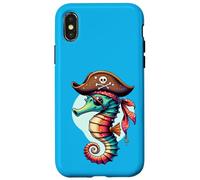 Colorful Pirate Seahorse Ocean Art Design Case for iPhone X/XS