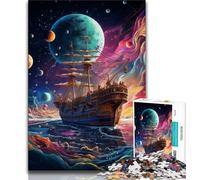 Colorful Pirate Ship 1000 Pieces Jigsaw Puzzle for Adults& Teens,Challenging Game And Family Play for Is Ideal As A Gift for The Whole Family (38x26cm)