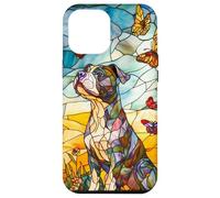 Colorful Pit Bull Dog in Glass Garden Scene Case for iPhone 12 Pro Max