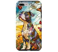 Colorful Pit Bull Dog in Glass Garden Scene Case for iPhone 7 Plus/8 Plus