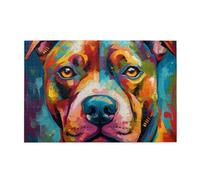 Colorful Pit Bull Portrait In The 1000 Piece Jigsaw Puzzles For Adults Wooden Puzzles For Adults Gifts Home Decor
