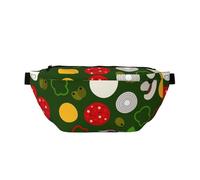 Colorful Pizza Ingredients Fanny Pack Chest Bags Crossbody Bag Waistpacks for Men Women Outdoors, Sport, Hiking, Travel