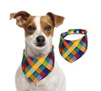 Colorful Plaid Dog Bandanas,Summer Bandanas for Dogs Washable Adjustable Dog Triangle Scarf Bibs Cute Pet Bibs for Medium Large Dogs Puppy and Cats Medium