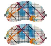 Colorful Plaid Pattern Crossing Lines and Thin Stripes Dutch Velvet Sleep Shade