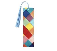Colorful Plaid Wooden Bookmark Perfect Decoration for Bookmarks Lovers Students Reading Book Club