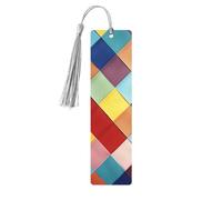 Colorful Plaid Wooden Bookmark Perfect Decoration for Bookmarks Lovers Students Reading Book Club
